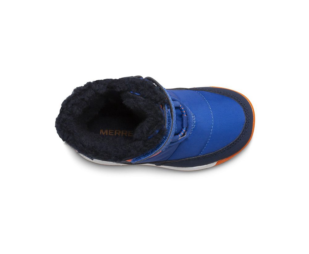 Merrell Boots Blue/Orange - Alpine Puffer Waterproof Jr. - Kids 20DIYWTLV